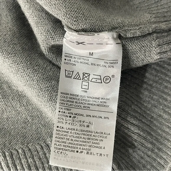 Banana Republic mens sweater medium V-neck pullover long sleeve sweater gray Top - Picture 4 of 9